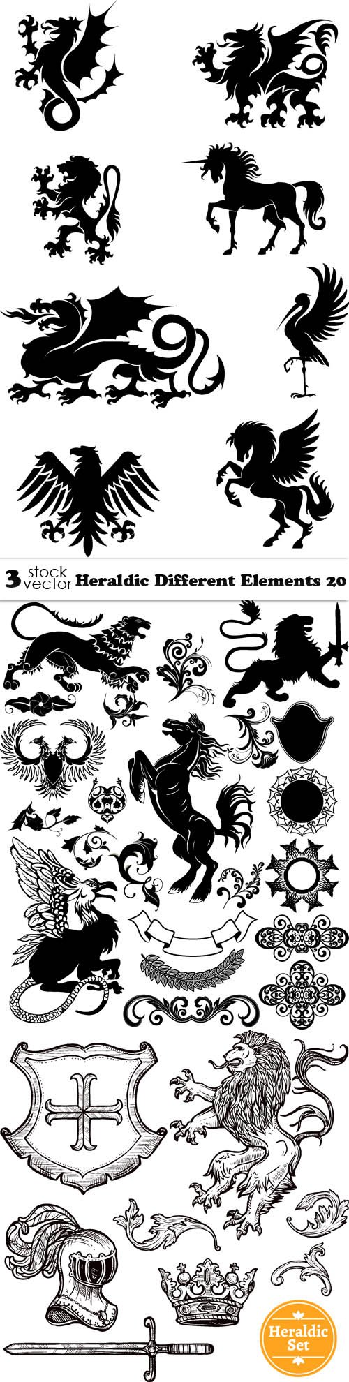 Vectors - Heraldic Different Elements 20