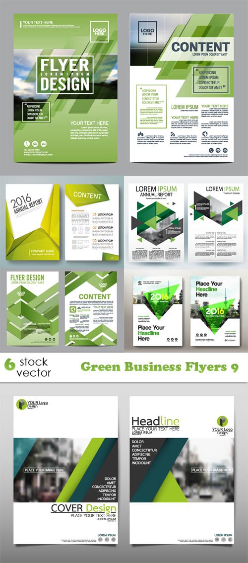 Vectors - Green Business Flyers 9