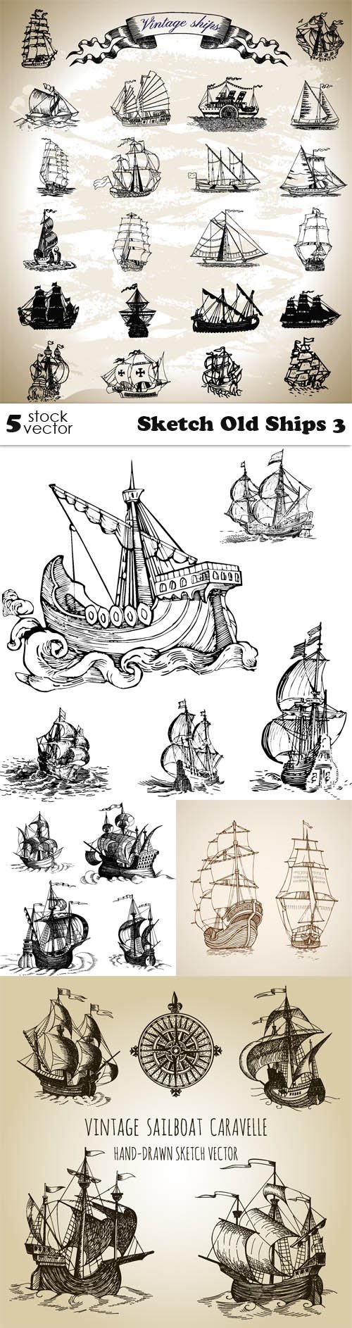 Vectors - Sketch Old Ships 3