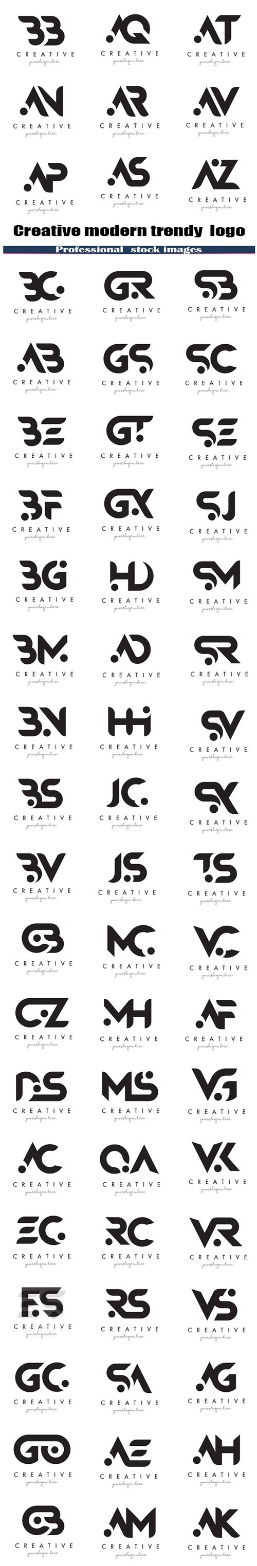Letter logo design with creative modern trendy typography