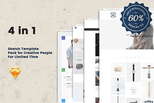 4in1 (60% Off) Sketch Templates Pack - CM 1006391