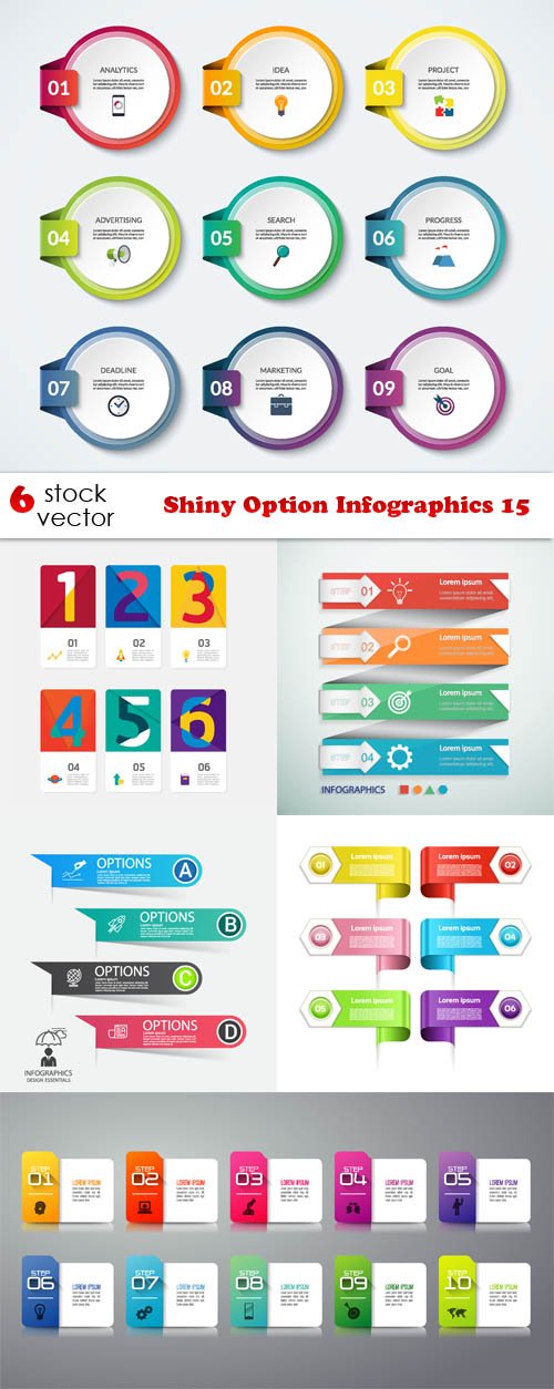 Vectors - Shiny Option Infographics 15