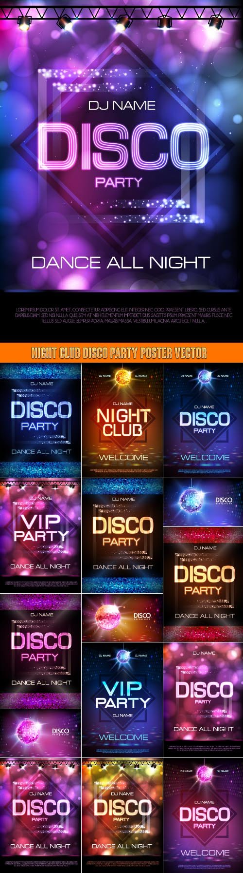 Night Club Disco Party Poster Vector