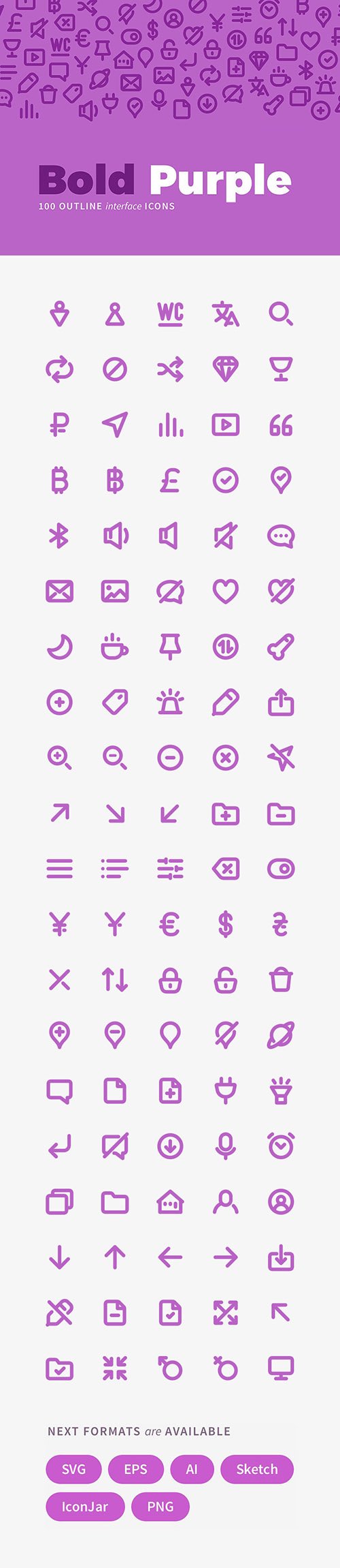 AI, EPS, PNG, SVG Vector Web Icons - Bold Purple