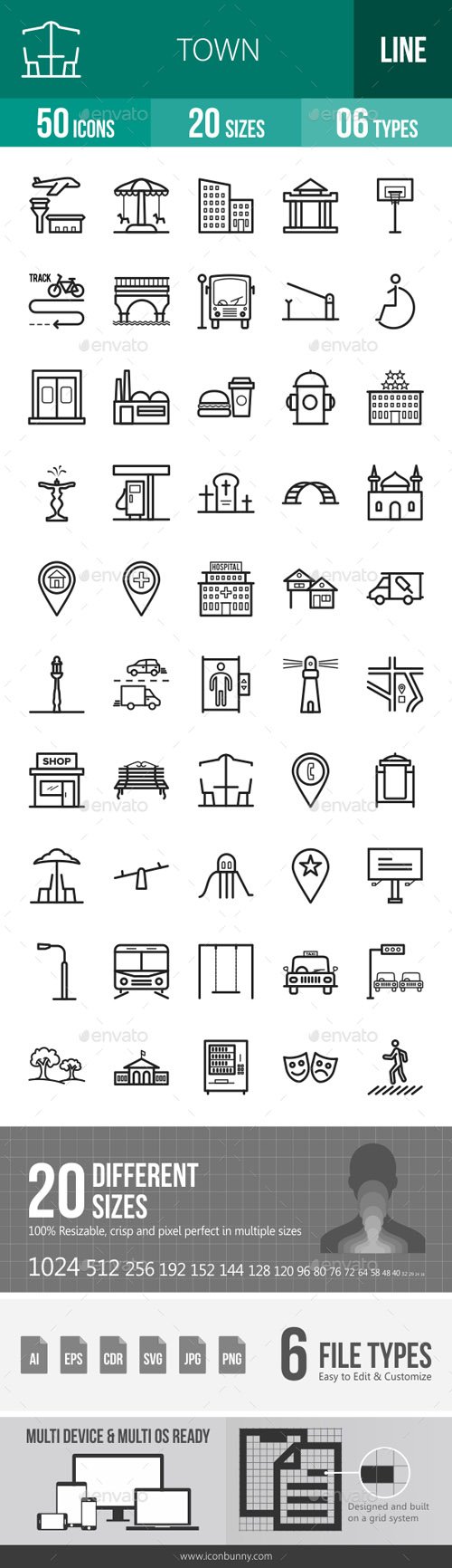Town Line Icons 18050184