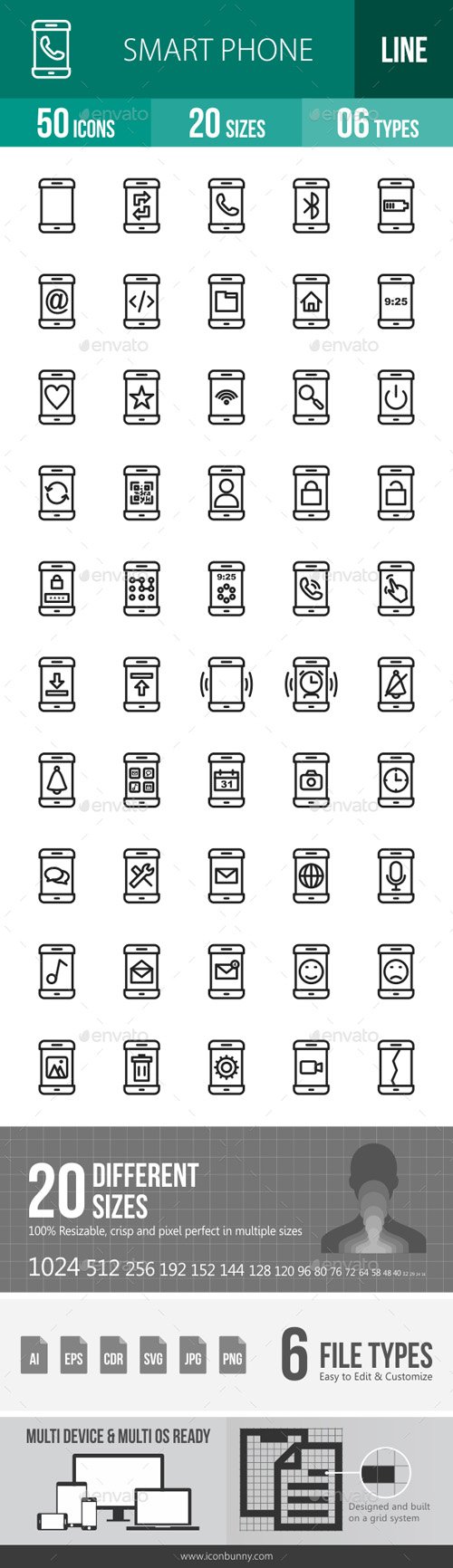Smartphone Line Icons 17953438