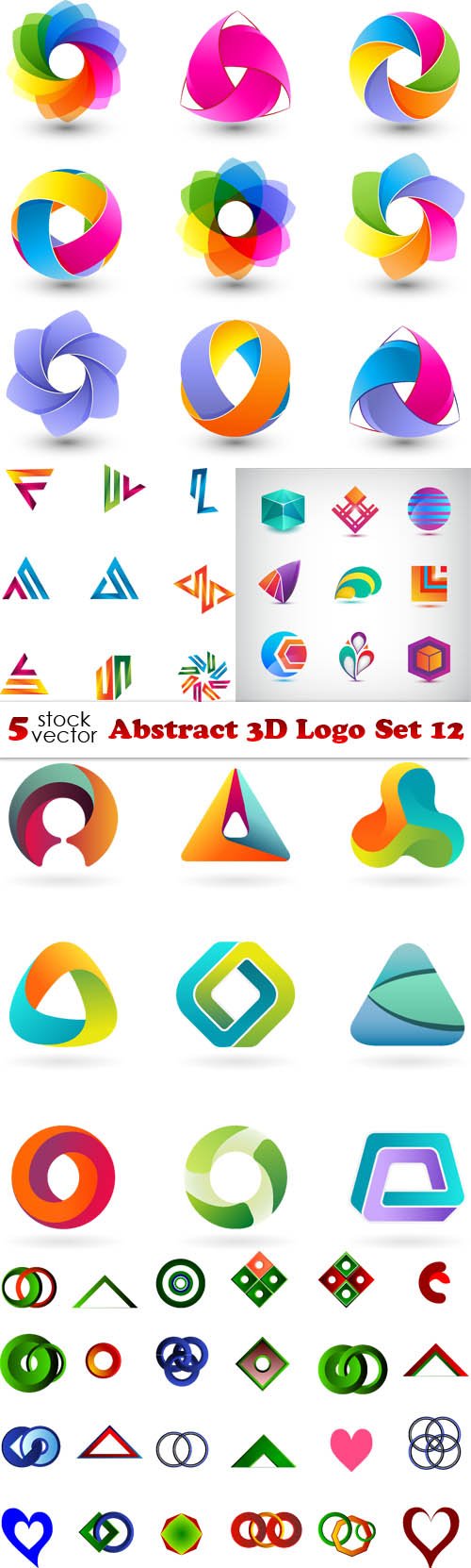 Vectors - Abstract 3D Logo Set 12