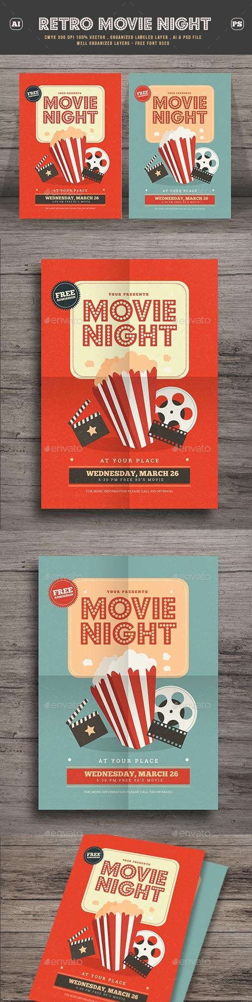GraphicRiver - Retro Movie Festival Flyer - 18561080