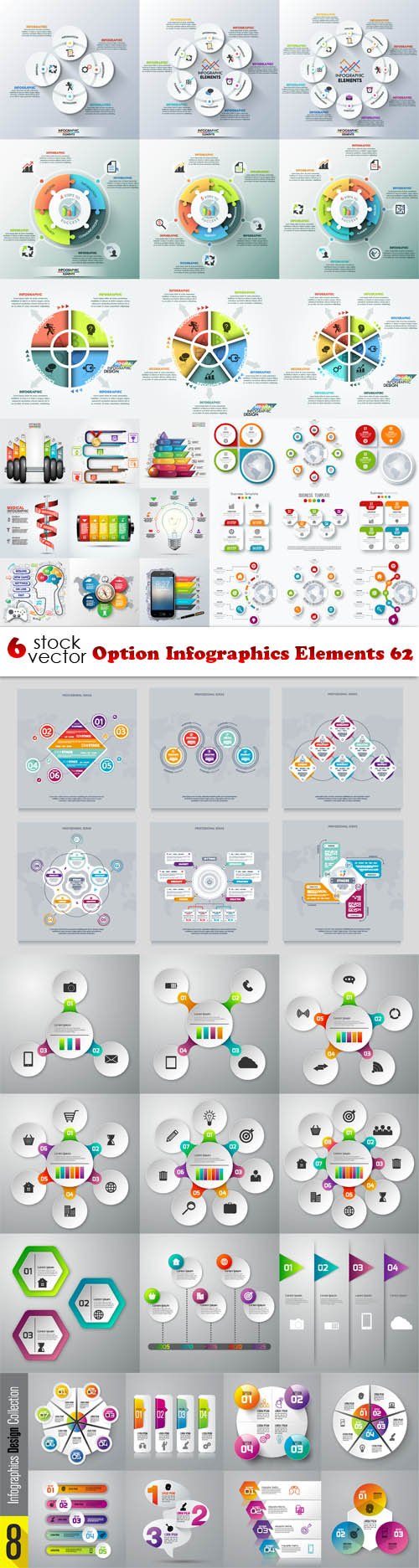 Vectors - Option Infographics Elements 62