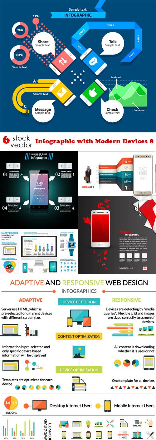 Vectors - Infographic with Modern Devices 8