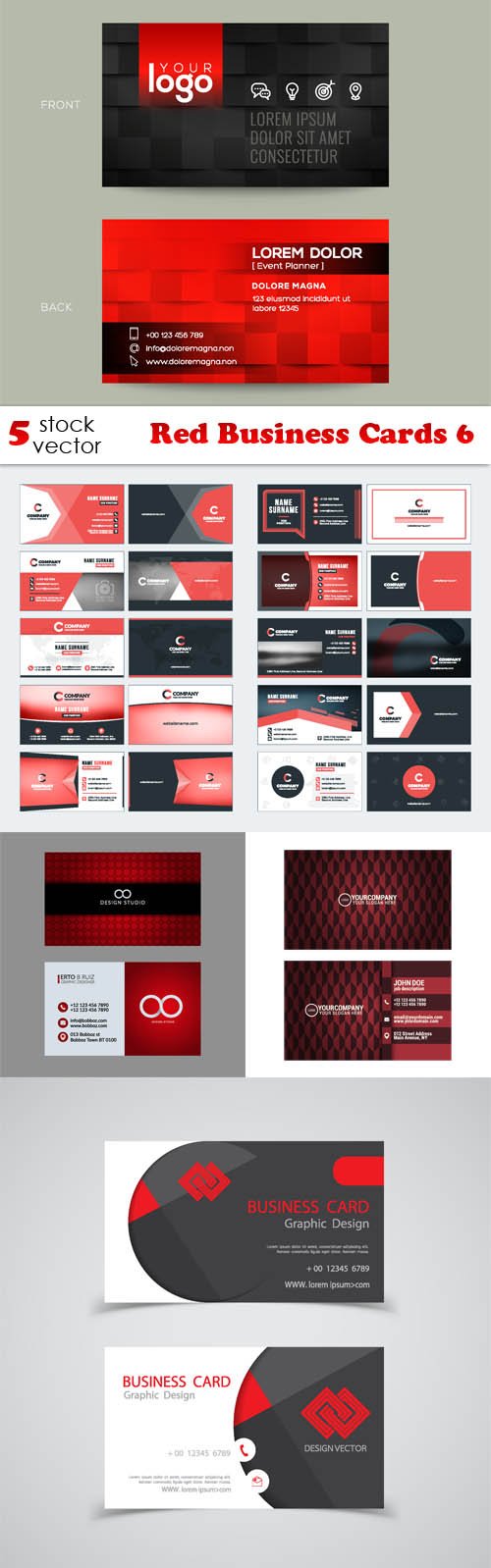 Vectors - Red Business Cards 6