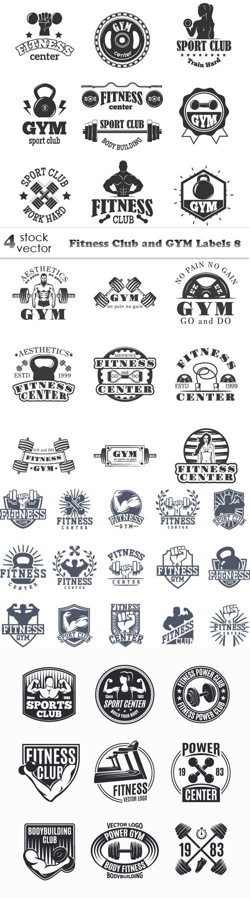 Vectors - Fitness Club and GYM Labels 8