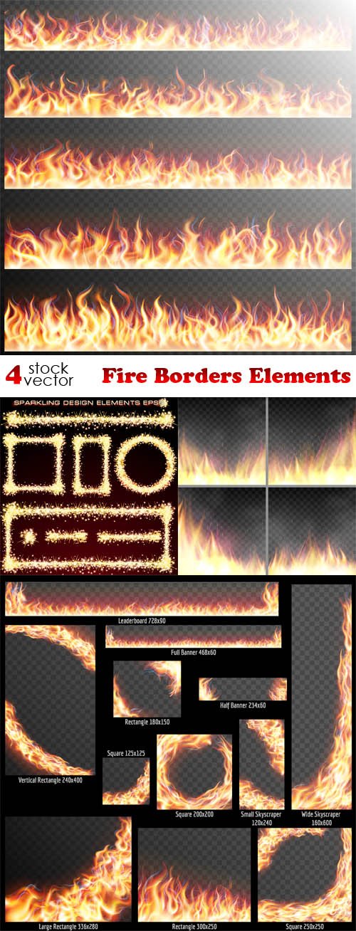 Vectors - Fire Borders Elements