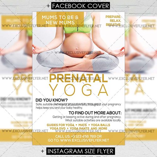 Premium A5 Flyer Template - Prenatal Yoga