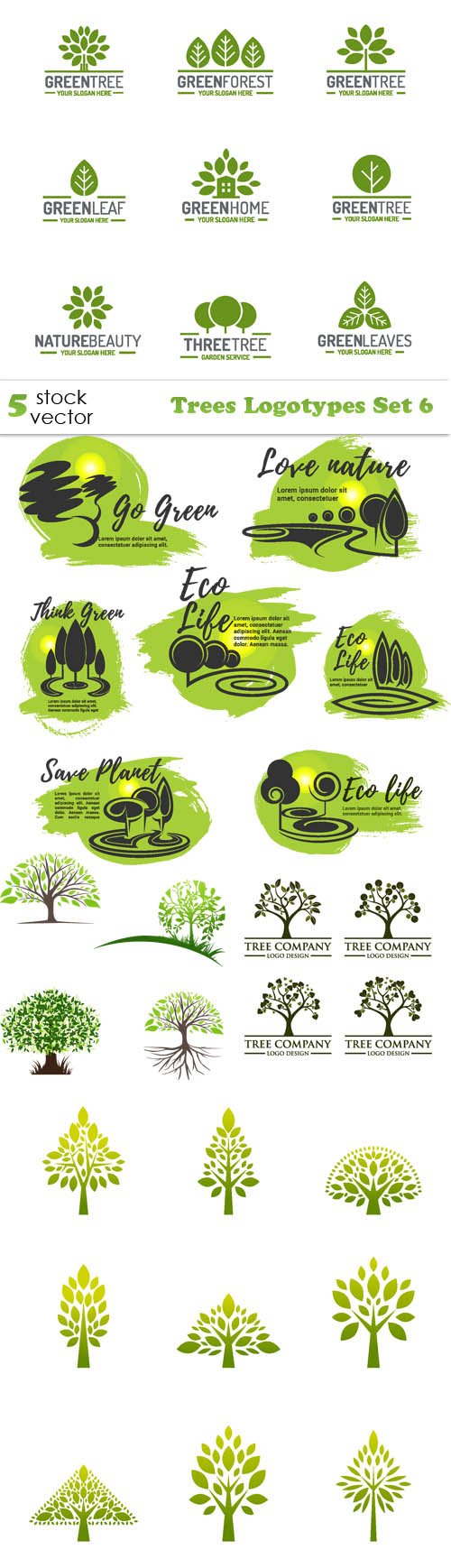 Vectors - Trees Logotypes Set 6