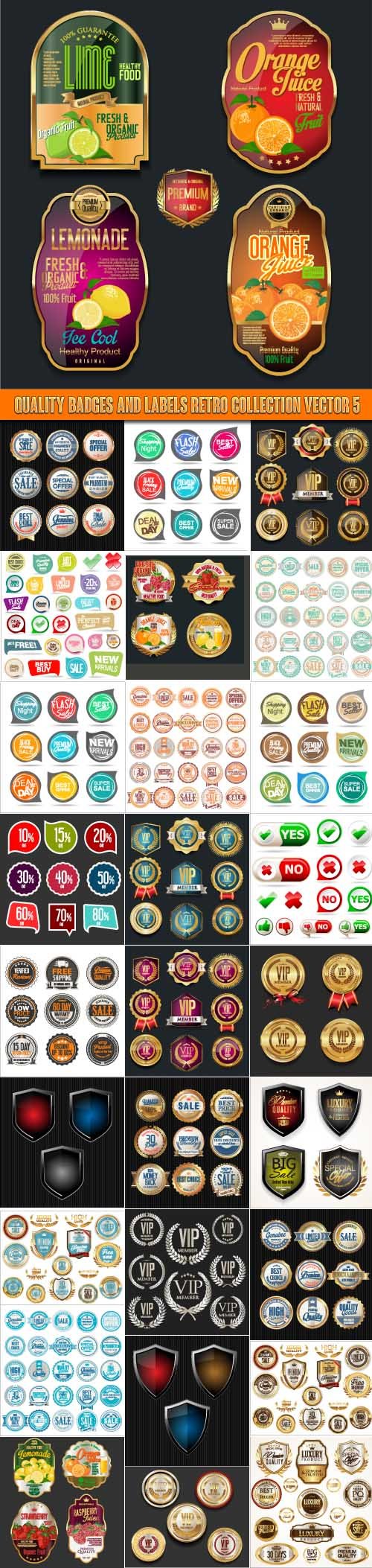 Quality Badges And Labels Retro Collection Vector 5