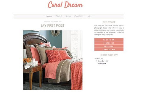Coral Blogger Template - CM 431720