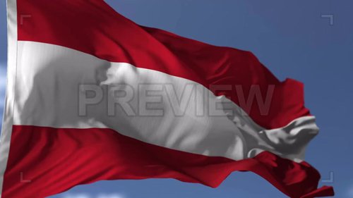 Realistic Austria Flag Blowing on the Wind