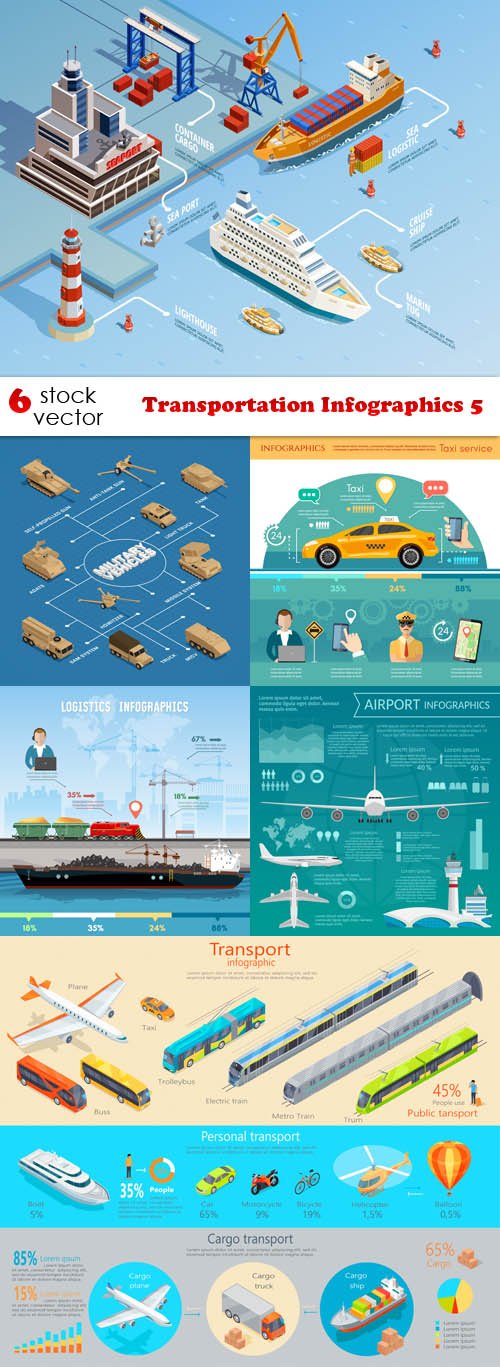 Vectors - Transportation Infographics 5