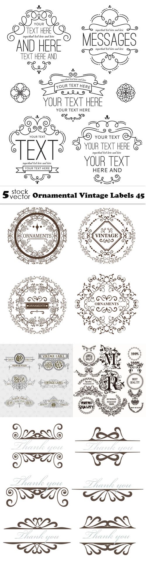 Vectors - Ornamental Vintage Labels 45