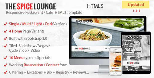 ThemeForest - The Spice Lounge v1.4.1 - Restaurant / Cafe HTML5 Template - 8612005