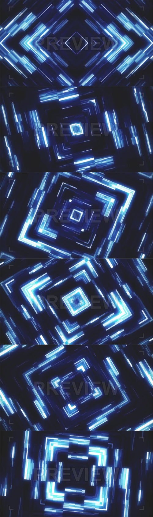 Glowing KaleidoSquares Abstract Vj Loop