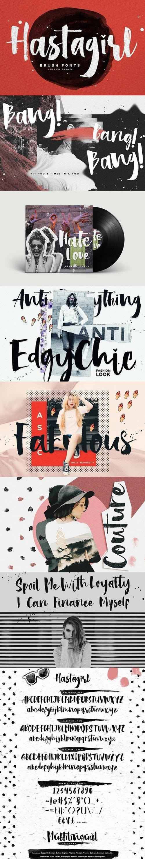 Hastagirl Chic brush watercolor font 1390626