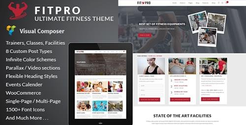 ThemeForest - FitPro v2.0 - Events Fitness Gym Sports WordPress Theme - 7755037