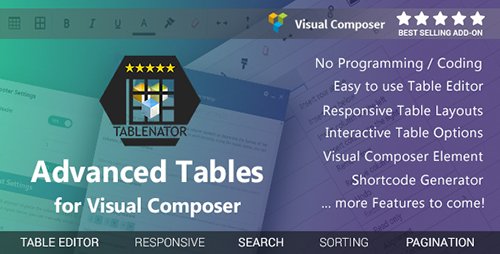 CodeCanyon - Tablenator v1.2.0 - Advanced Tables for Visual Composer - 18560899
