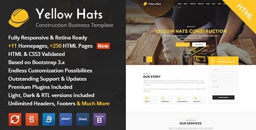 ThemeForest - Yellow Hats v1.1 - Construction, Building & Renovation HTML Template - 15675754