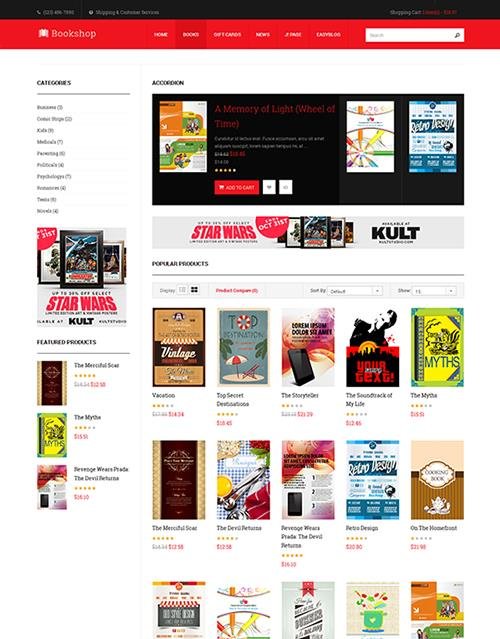 JoomlArt - JA Bookshop v1.1.6 - Responsive Joomla template for ecommerce
