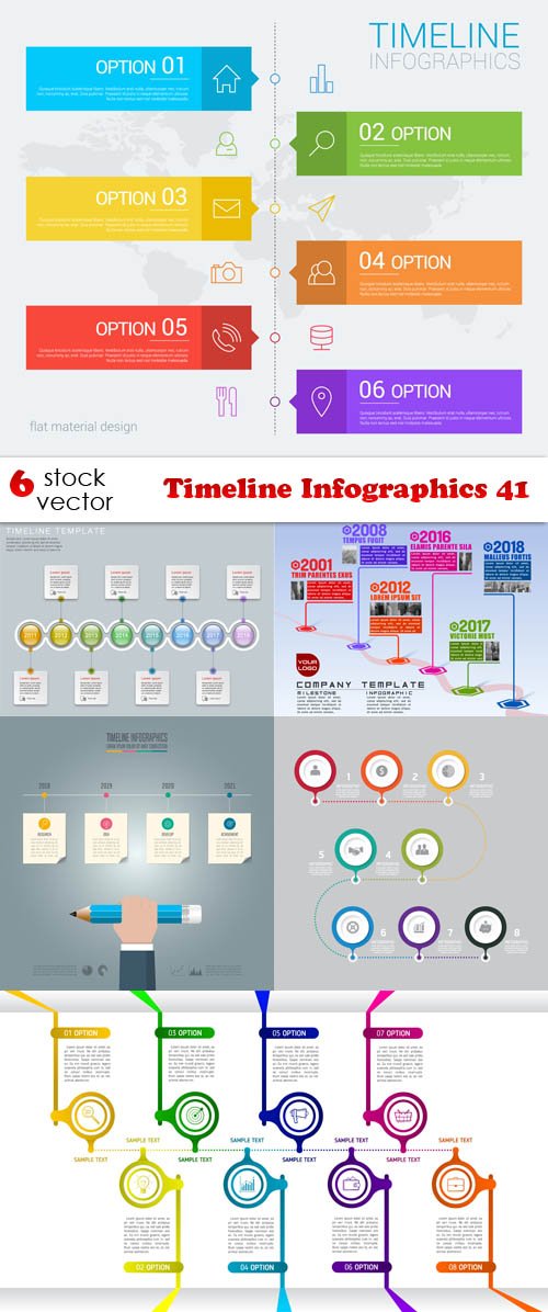 Vectors - Timeline Infographics 41