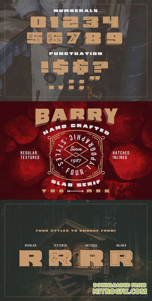 Creativemarket - Barry - 4 Font Styles + Bonus - 1703934
