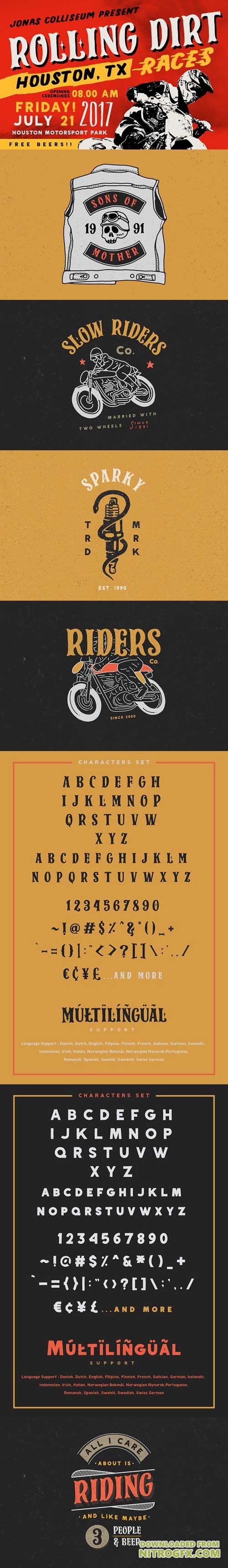 Creativemarket - NEW Sparkplugs Biker Rebel Font - 1625332