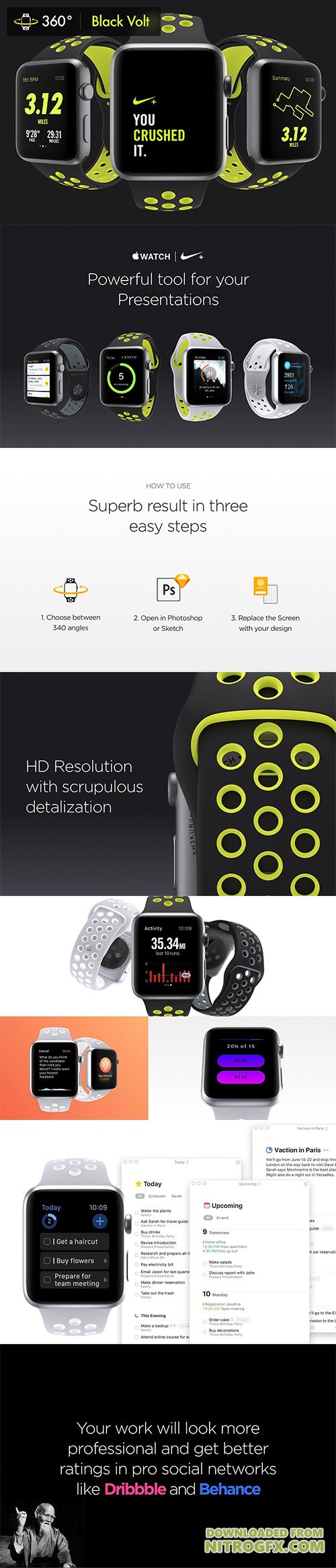 340 Apple Watch Nike Black Mockups - CM 1577410