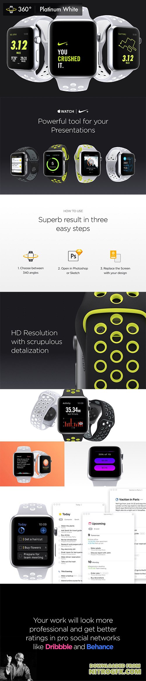 340 Apple Watch Nike White Mockups - CM 1577472