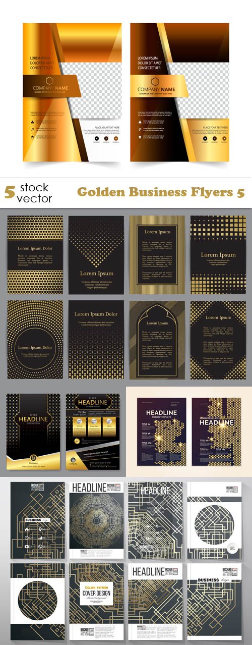 Vectors - Golden Business Flyers 5