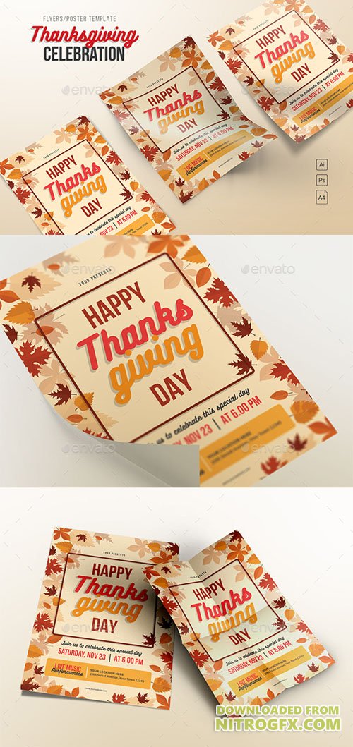 Happy Thanksgiving Day Flyers - 20624615