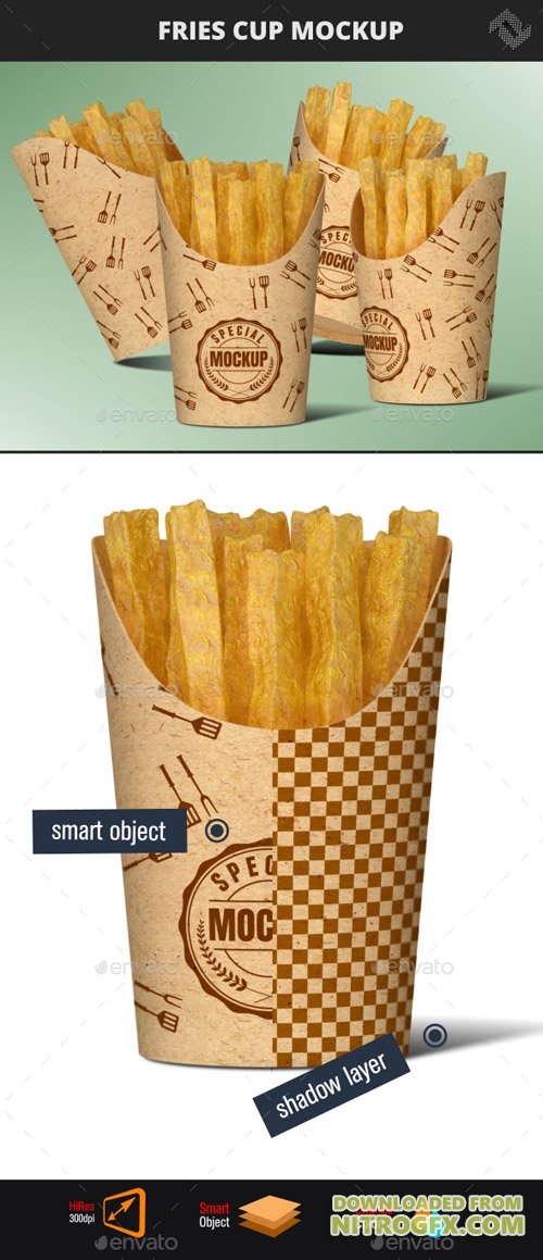Download Recycled Paper Fries Cup Mockup 20655910 » NitroGFX ...