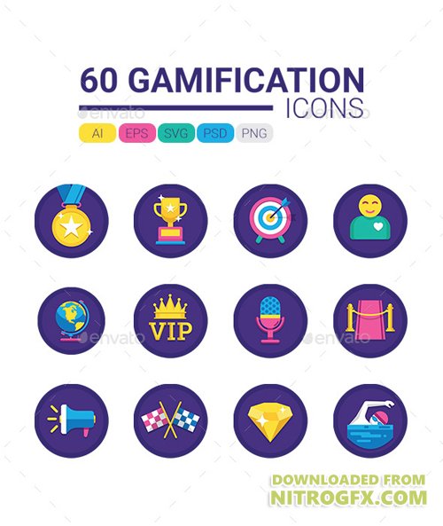 60 Gamification Icons 20705541