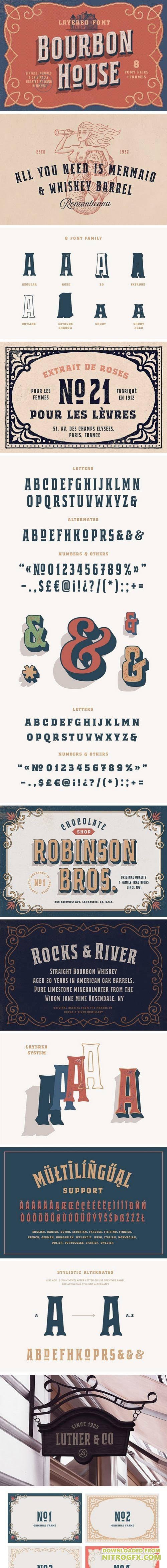 Bourbon House font + Vintage Frames 1930873
