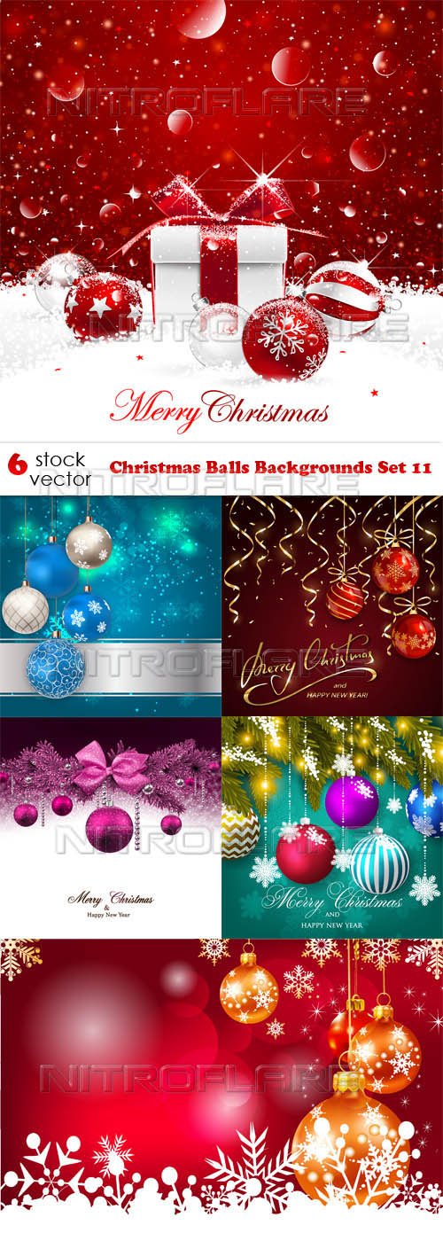 Vectors - Christmas Balls Backgrounds Set 11