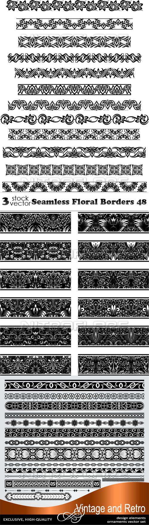 Vectors - Seamless Floral Borders 48