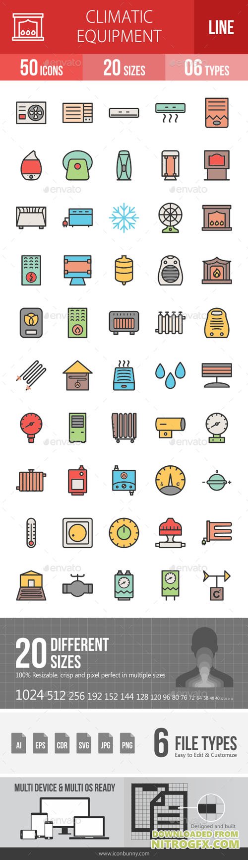 Climatic Equipment Line Filled Icons 19267752