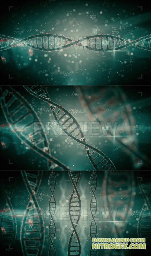 Pack Backgrounds Futuristic DNA Strands Looped