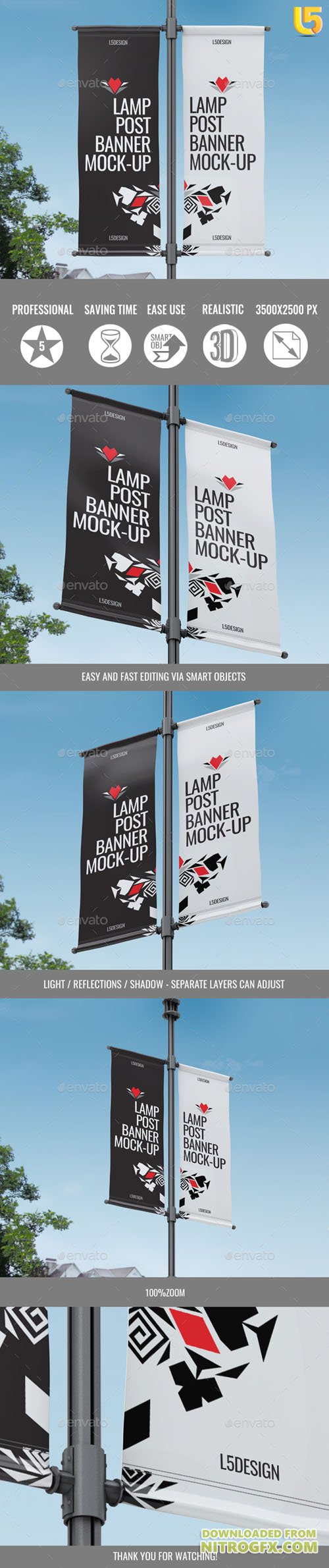 Lamp Post Banner Mock-Up 21074462