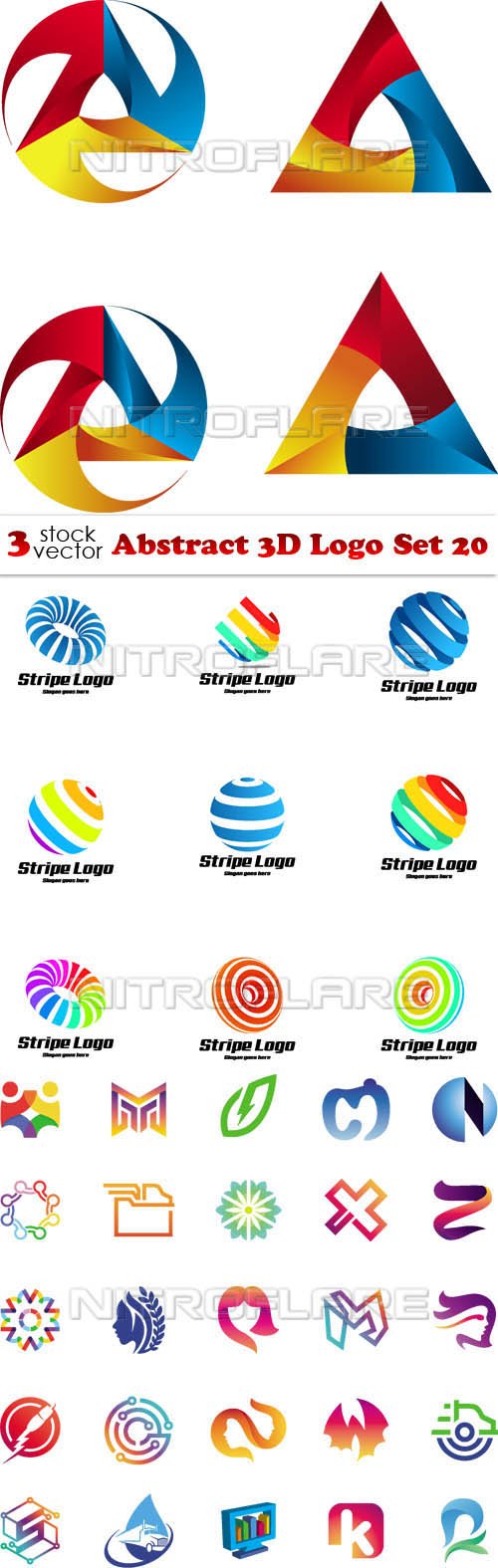 Vectors - Abstract 3D Logo Set 20