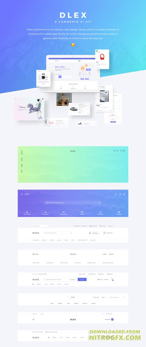 Ultimate Dlex eCommerce UI Kit - 400 Advanced eCommerce Components