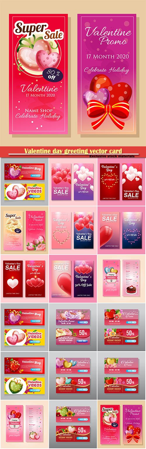 Valentine Day Greeting Vector Card