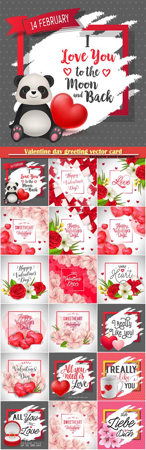 Valentine Day Greeting Vector Card Vol 2